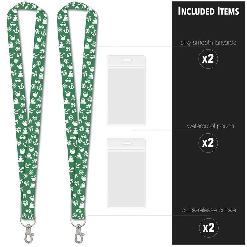 Cruise On Lanyards for Cruise Ship Cards (2-Pack) in 2026 & 2027, Cruise Lanyard with ID Holder, Detachable Key Card Badge & Waterproof Ship Card Holder (Emeral Sea Green) - Image 4